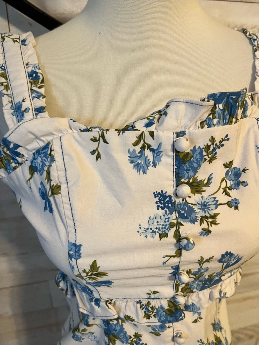NWT Anthropologie size XXS Square-Neck Midi Dress in floral - Picture 5 of 12